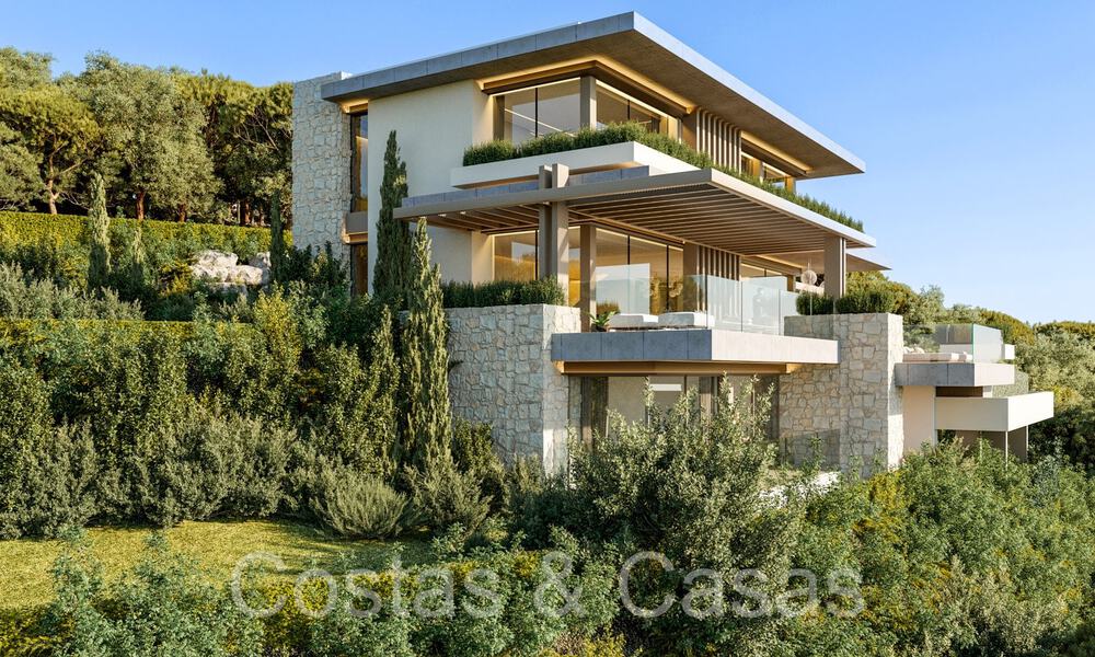 Terrain à bâtir + projet pour une villa de nouvelle construction avancée à vendre dans une urbanisation fermée exclusive sur les collines de Marbella 67797