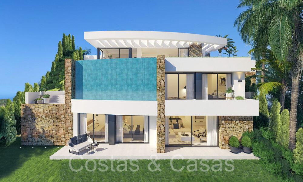 Projet de villa sur plan avec vue panoramique sur la mer à vendre dans les collines de Mijas Pueblo, Costa del Sol 69734