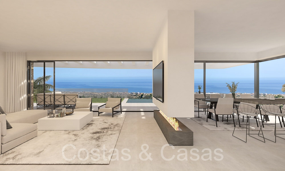 Projet de villa sur plan avec vue panoramique sur la mer à vendre dans les collines de Mijas Pueblo, Costa del Sol 69736