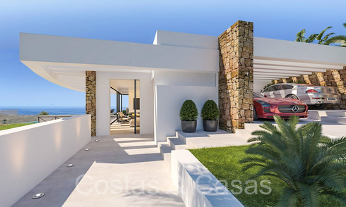 Projet de villa sur plan avec vue panoramique sur la mer à vendre dans les collines de Mijas Pueblo, Costa del Sol 69737