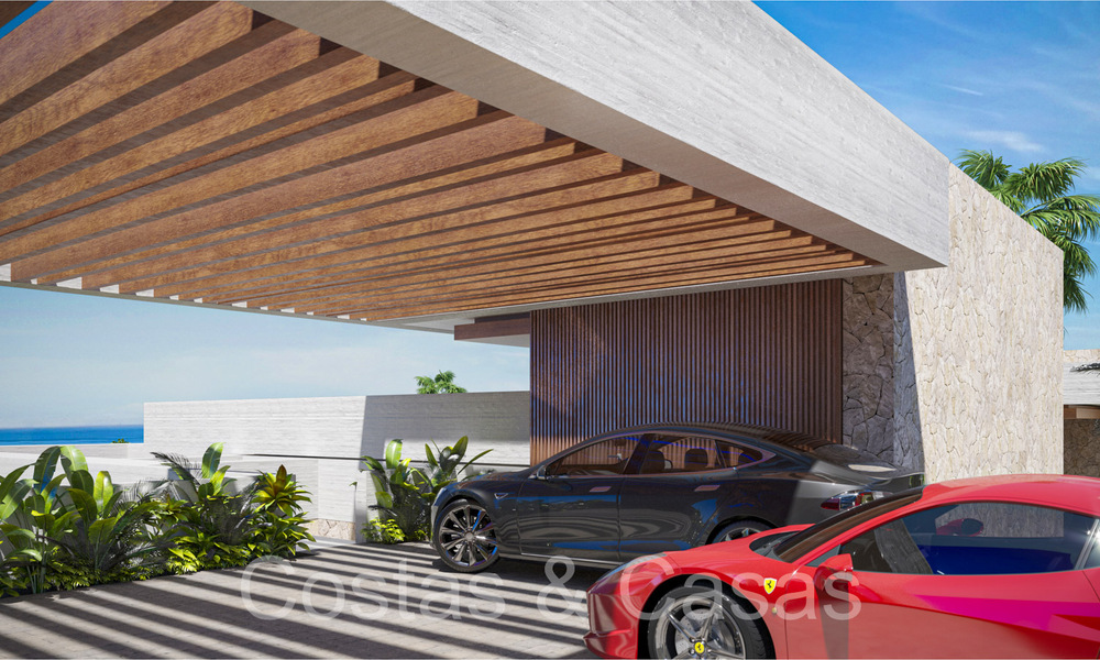 Villa architecturale de nouvelle construction à vendre, avec vue panoramique sur la mer dans une communauté fermée à Benahavis - Marbella 69520