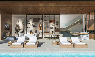 Villa architecturale de nouvelle construction à vendre, avec vue panoramique sur la mer dans une communauté fermée à Benahavis - Marbella 69533 