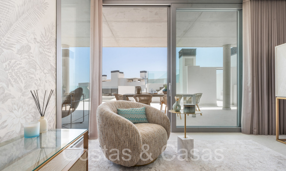 Prêt à emménager, penthouse contemporain avec vue panoramique sur la mer à vendre dans un complexe de haut standing à Benahavis - Marbella 70012