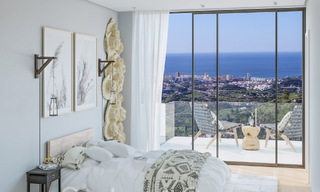 7 villas de nouvelle construction avancées avec vue panoramique sur la mer à vendre dans les collines de Mijas Pueblo, Costa del Sol 70095 