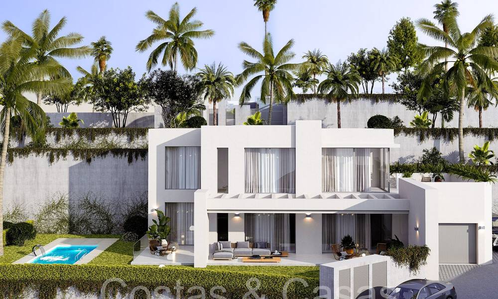 7 villas de nouvelle construction avancées avec vue panoramique sur la mer à vendre dans les collines de Mijas Pueblo, Costa del Sol 70097