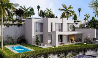 7 villas de nouvelle construction avancées avec vue panoramique sur la mer à vendre dans les collines de Mijas Pueblo, Costa del Sol 70098 