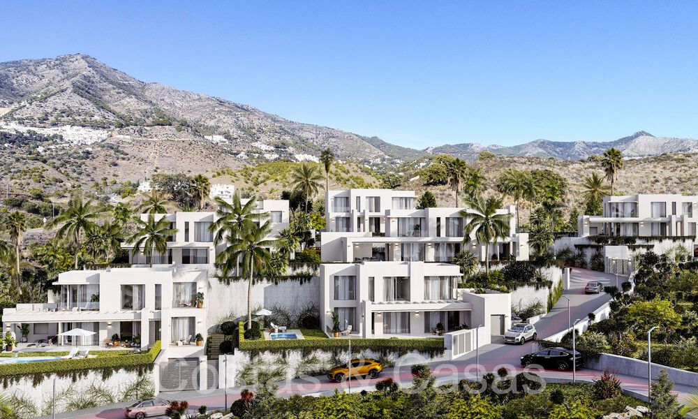 7 villas de nouvelle construction avancées avec vue panoramique sur la mer à vendre dans les collines de Mijas Pueblo, Costa del Sol 70099