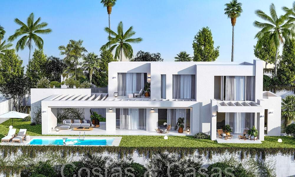 7 villas de nouvelle construction avancées avec vue panoramique sur la mer à vendre dans les collines de Mijas Pueblo, Costa del Sol 70102