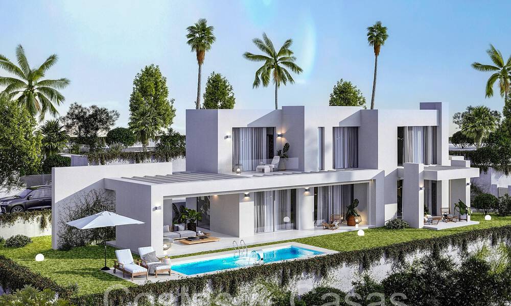 7 villas de nouvelle construction avancées avec vue panoramique sur la mer à vendre dans les collines de Mijas Pueblo, Costa del Sol 70103