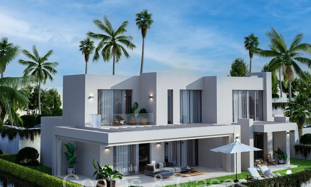 7 villas de nouvelle construction avancées avec vue panoramique sur la mer à vendre dans les collines de Mijas Pueblo, Costa del Sol 70104