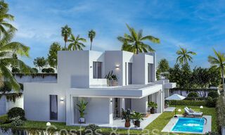 7 villas de nouvelle construction avancées avec vue panoramique sur la mer à vendre dans les collines de Mijas Pueblo, Costa del Sol 70105 