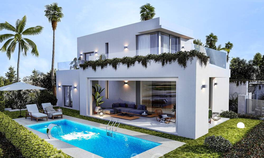 7 villas de nouvelle construction avancées avec vue panoramique sur la mer à vendre dans les collines de Mijas Pueblo, Costa del Sol 70106