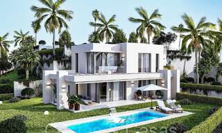 7 villas de nouvelle construction avancées avec vue panoramique sur la mer à vendre dans les collines de Mijas Pueblo, Costa del Sol 70112 