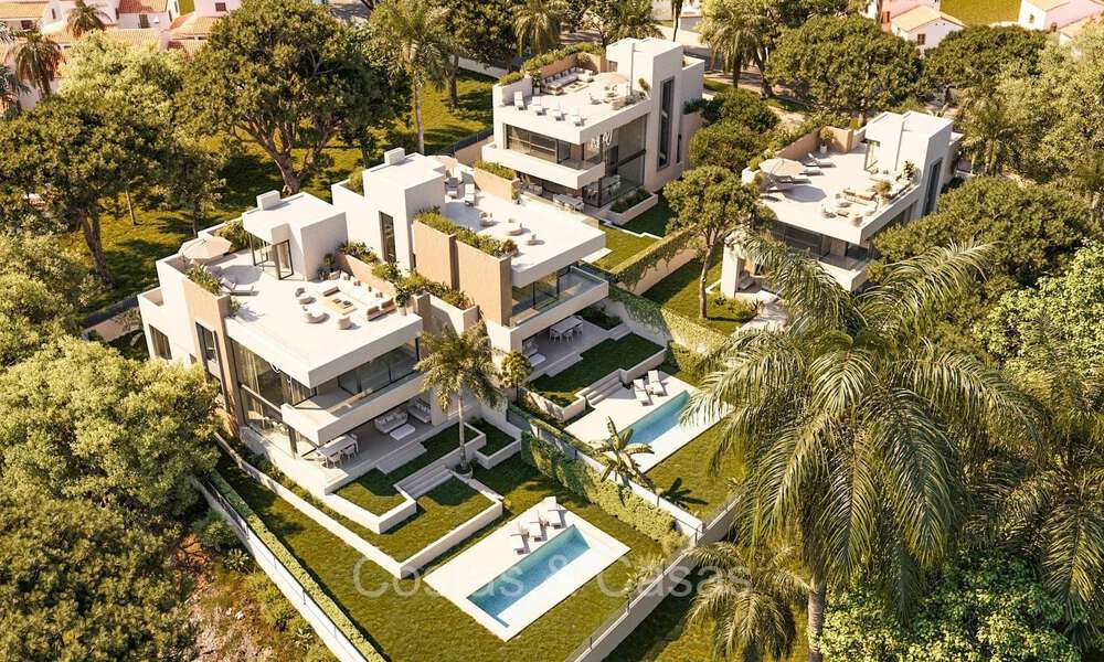 Villas modernes de nouvelle construction à vendre à quelques mètres de la plage à l'est du centre de Marbella 72684