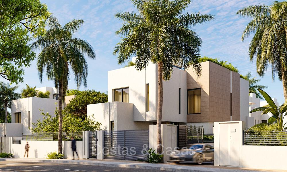 Villas modernes de nouvelle construction à vendre à quelques mètres de la plage à l'est du centre de Marbella 72686