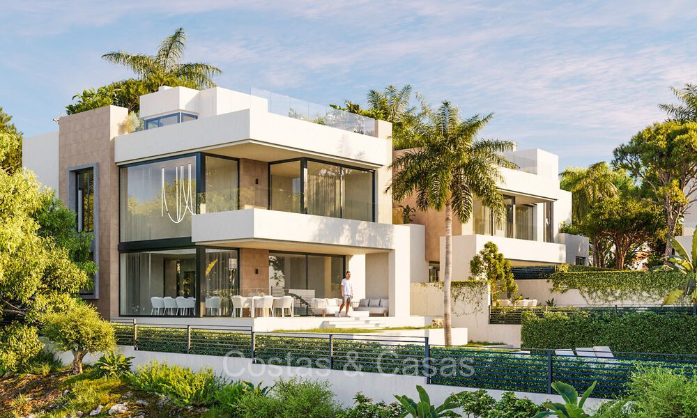 Villas modernes de nouvelle construction à vendre à quelques mètres de la plage à l'est du centre de Marbella 72710