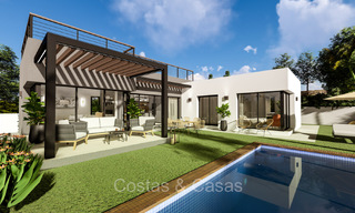 Villa moderniste de nouvelle construction à vendre dans une zone de golf près du centre d'Estepona 74180 