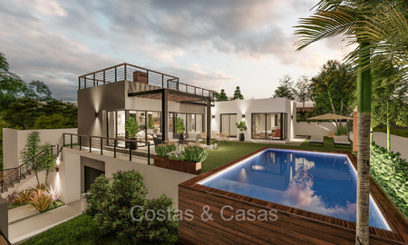 Villa moderniste de nouvelle construction à vendre dans une zone de golf près du centre d'Estepona 74191