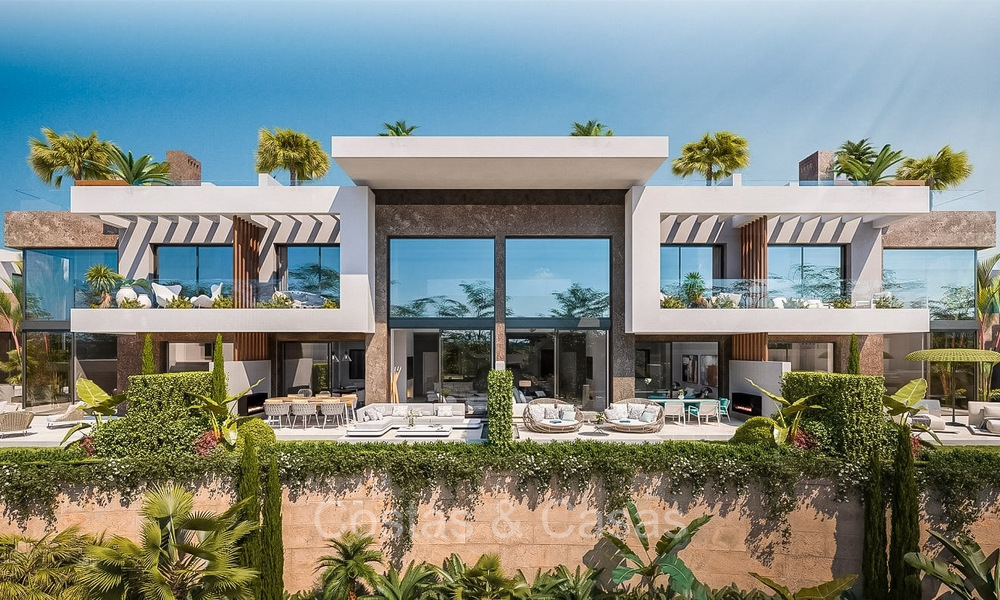 Maisons neuves de premier ordre au design moderniste à vendre dans une urbanisation protégée à l'est du centre de Marbella 74444