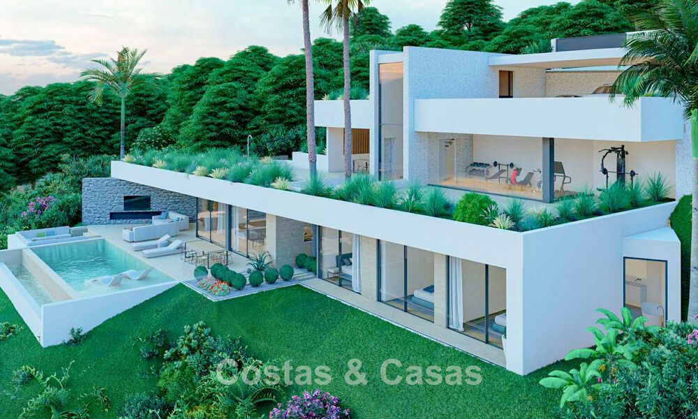 Villa design avec vue panoramique sur la mer à vendre dans un complexe résidentiel fermé à Benahavis - Marbella 74908