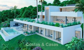 Villa design avec vue panoramique sur la mer à vendre dans un complexe résidentiel fermé à Benahavis - Marbella 74908 