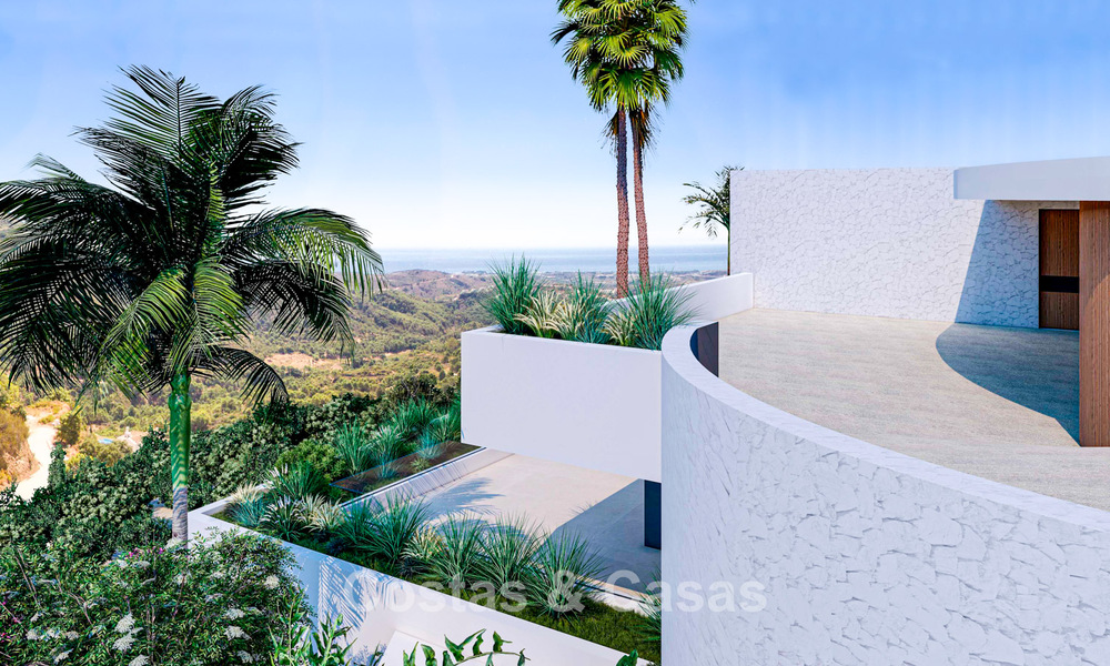 Villa design avec vue panoramique sur la mer à vendre dans un complexe résidentiel fermé à Benahavis - Marbella 74910