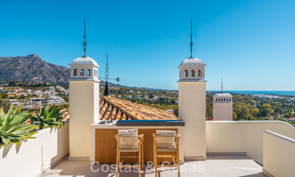 Penthouse prestigieux rénové avec vue panoramique sur la mer à vendre dans la vallée du golf de Nueva Andalucia, Marbella 773633